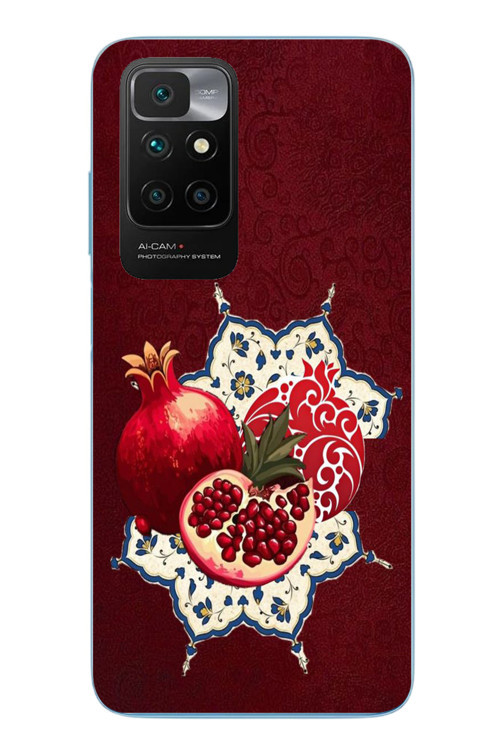 Redmi 10 2022 Uyumlu Nar Retro Baskılı Silikon Kılıf