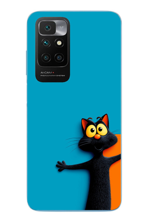 Redmi 10 2022 Uyumlu Kedi Uyarısı Baskılı Silikon Kılıf