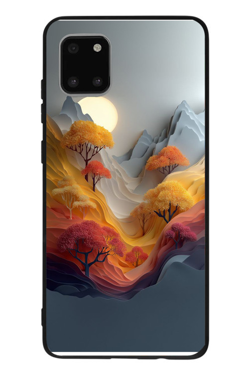 Samsung Galaxy Note 10 Lite Uyumlu Renk Dalgalı Manzara Baskılı Silikon Kılıf