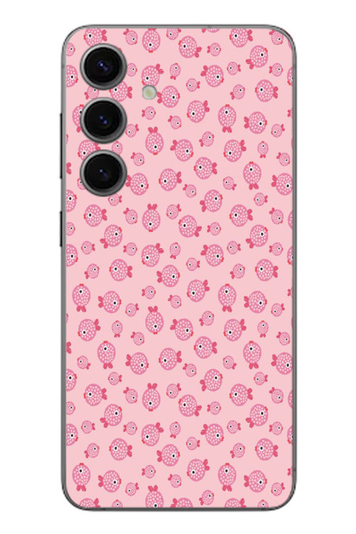 Samsung Galaxy S24 Uyumlu Pembe Balıklar Baskılı Silikon Kılıf
