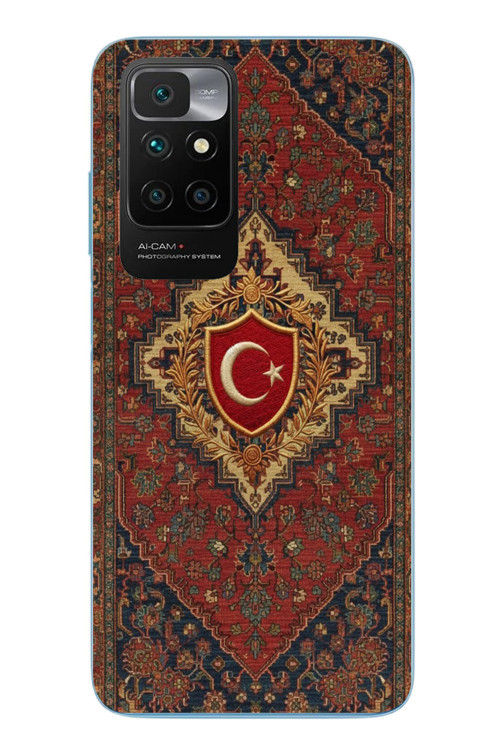 Redmi 10 2022 Uyumlu Türkiye Bayraklı Halı Baskılı Silikon Kılıf