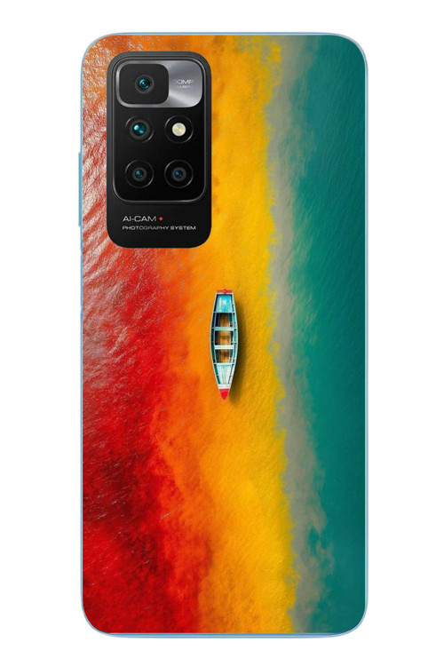Redmi 10 2022 Uyumlu Rengarenk Tekne Baskılı Silikon Kılıf