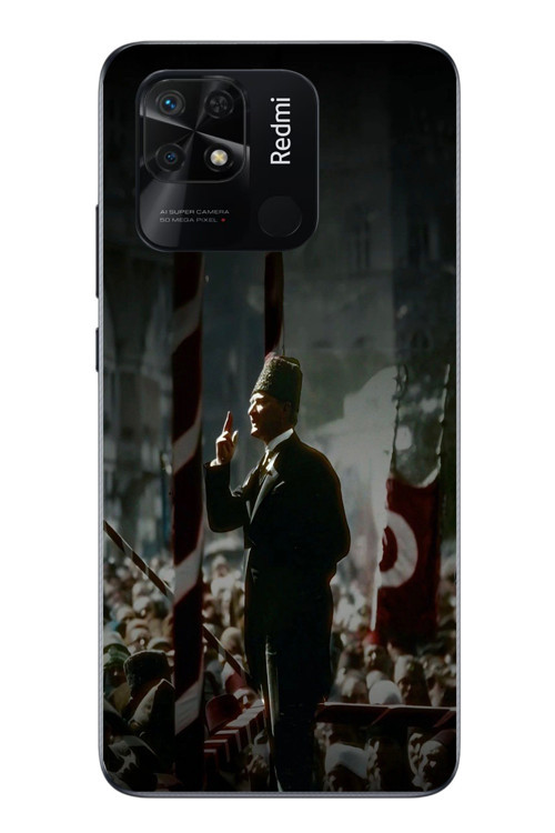 Redmi 10C Uyumlu Atatürk Hitap Ediyor Baskılı Silikon Kılıf