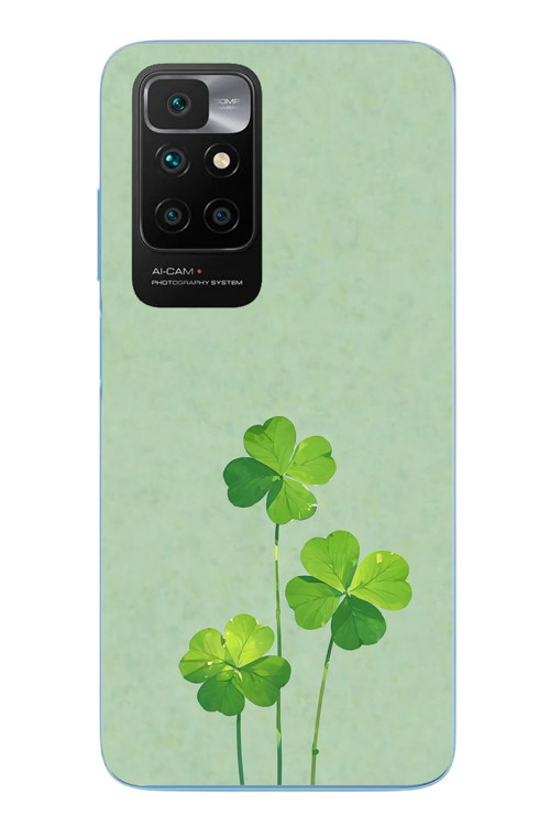 Redmi 10 2022 Uyumlu Üçlü Yonca Baskılı Silikon Kılıf