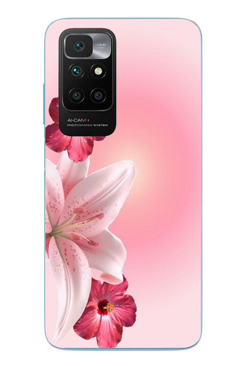 Redmi 10 2022 Uyumlu Tematik Çiçek Baskılı Silikon Kılıf