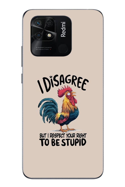 Redmi 10C Uyumlu I Disagree Baskılı Silikon Kılıf