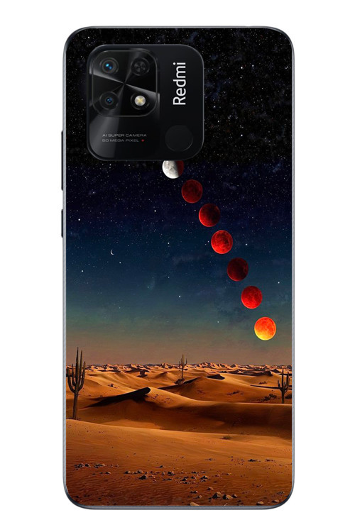 Redmi 10C Uyumlu Ayın Geçişi Baskılı Silikon Kılıf
