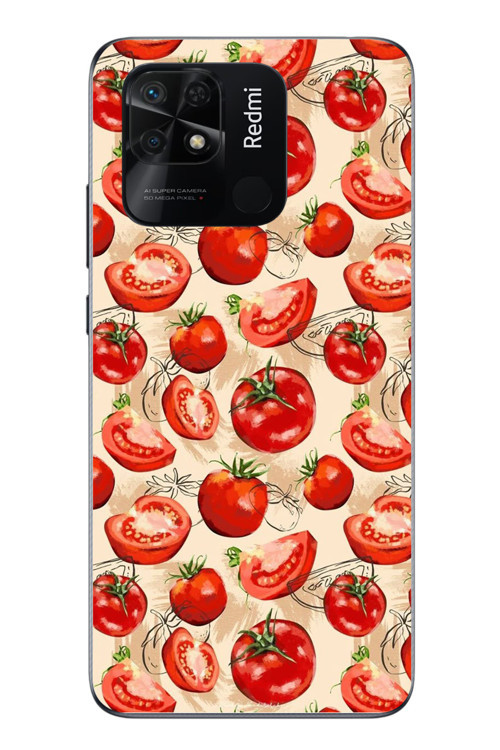 Redmi 10C Uyumlu Domatesler Baskılı Silikon Kılıf