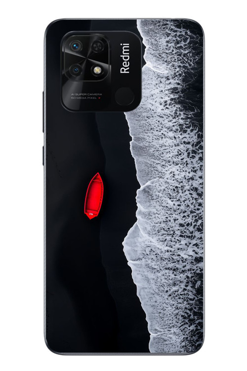 Redmi 10C Uyumlu Kırmızı Tekne Yalnız Baskılı Silikon Kılıf