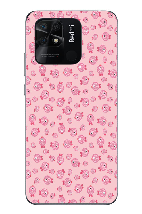 Redmi 10C Uyumlu Pembe Balıklar Baskılı Silikon Kılıf