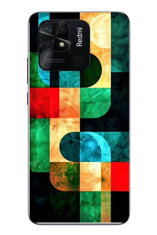 Redmi 10C Uyumlu Modern Çizgiler Baskılı Silikon Kılıf