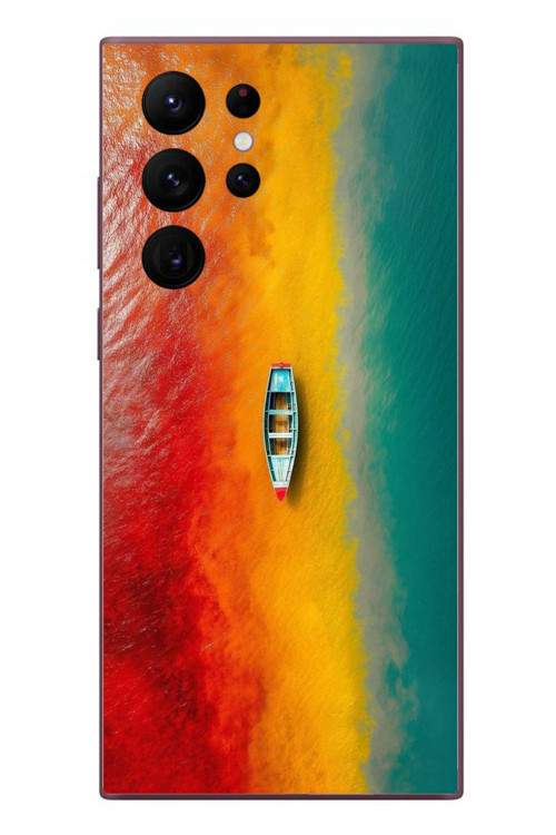 Samsung Galaxy S22 Ultra Uyumlu Rengarenk Tekne Baskılı Silikon Kılıf
