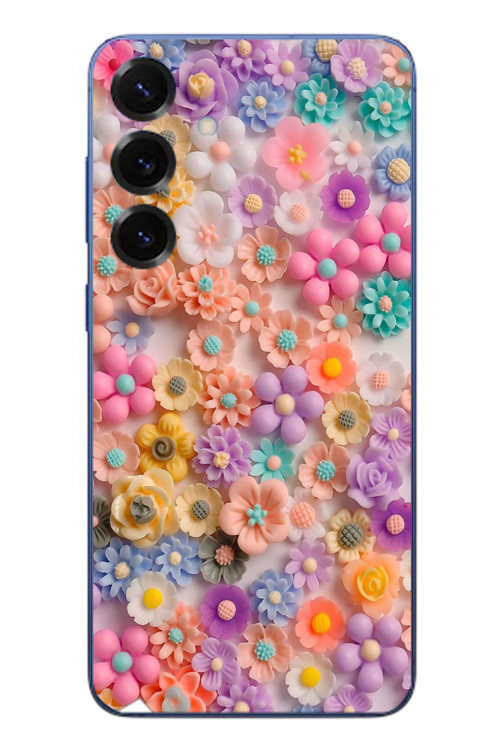 Samsung Galaxy S25 Plus Uyumlu Çiçek Bükleleri Baskılı Silikon Kılıf