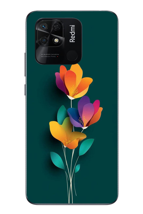 Redmi 10C Uyumlu Modernizimin Çicekleri Baskılı Silikon Kılıf