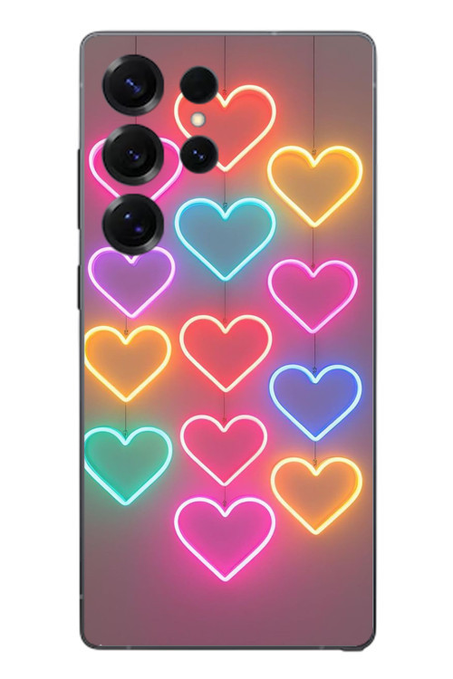 Samsung Galaxy S25 Ultra Uyumlu Neon Kalpler Baskılı Silikon Kılıf