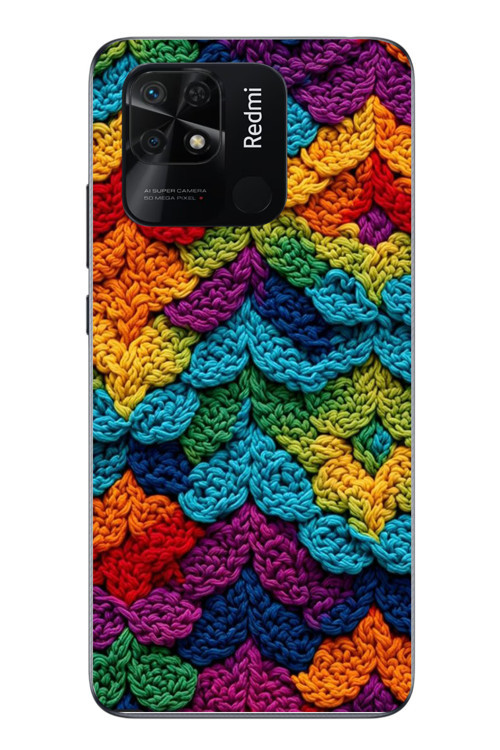 Redmi 10C Uyumlu Renkli Örgüler Baskılı Silikon Kılıf