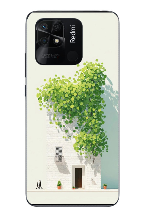 Redmi 10C Uyumlu Sarmaşıklı Ev Baskılı Silikon Kılıf