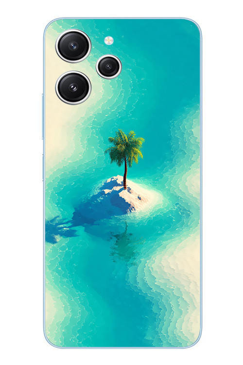Redmi 12 Uyumlu Adada Palmiye Baskılı Silikon Kılıf