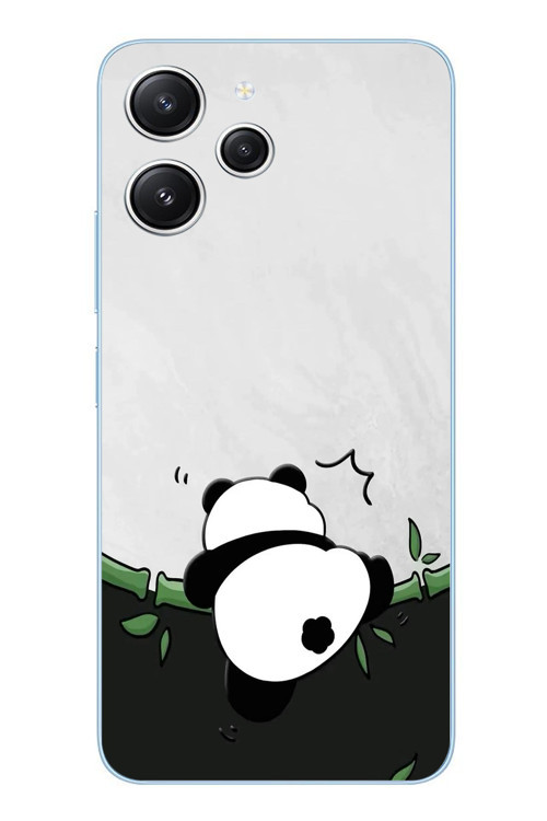 Redmi 12 Uyumlu Bambuya Çıkan Panda Baskılı Silikon Kılıf