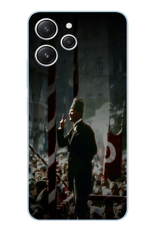 Redmi 12 Uyumlu Atatürk Hitap Ediyor Baskılı Silikon Kılıf