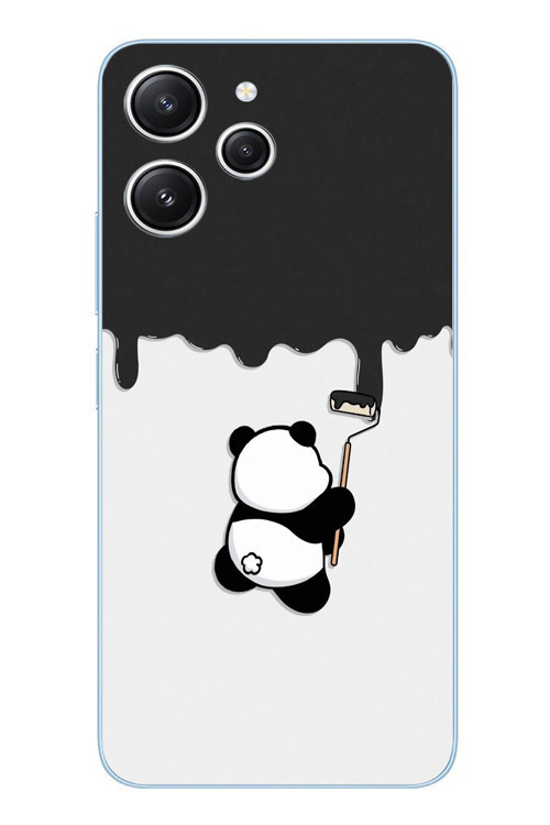 Redmi 12 Uyumlu Boyacı Panda Baskılı Silikon Kılıf