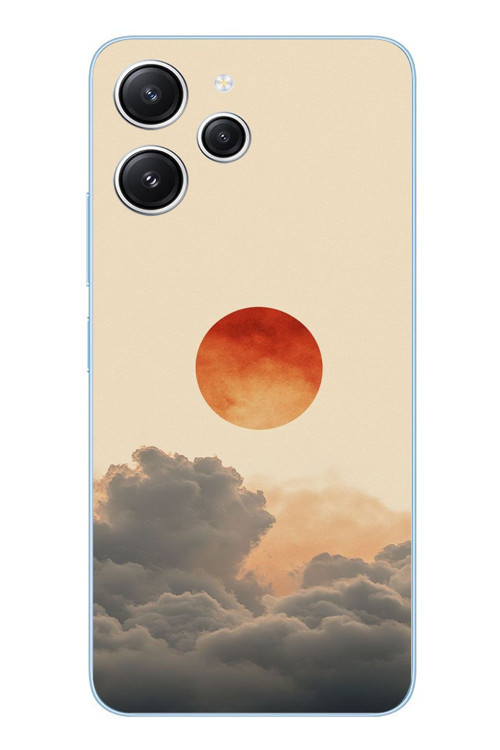 Redmi 12 Uyumlu Bulut ve Güneş Baskılı Silikon Kılıf