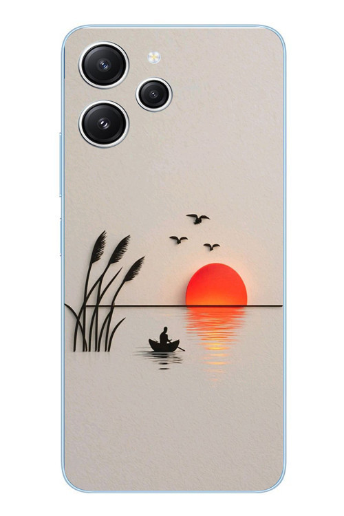 Redmi 12 Uyumlu Gün Batımı Çizim Baskılı Silikon Kılıf