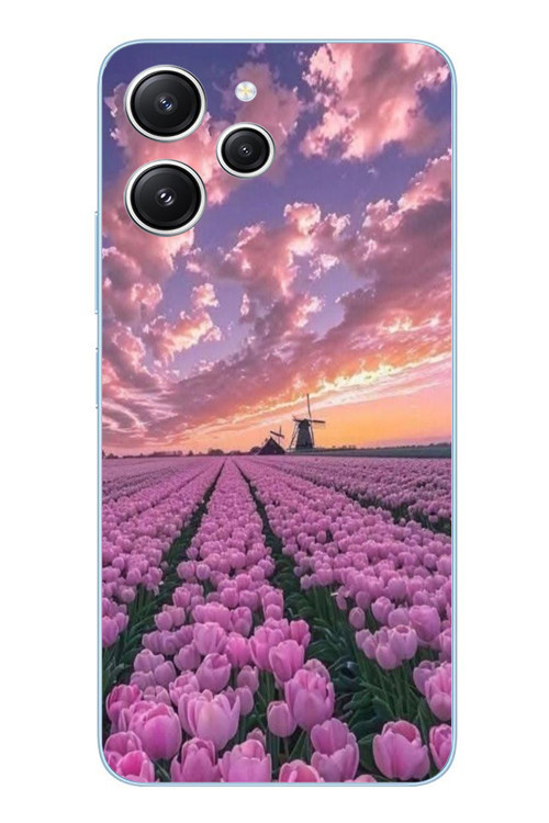 Redmi 12 Uyumlu Lale Bahçesi Baskılı Silikon Kılıf