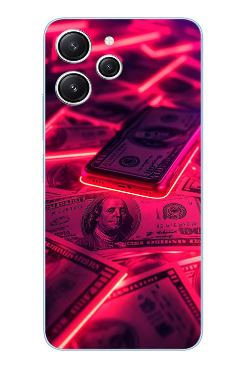 Redmi 12 Uyumlu Kızıl Dolarlar Baskılı Silikon Kılıf