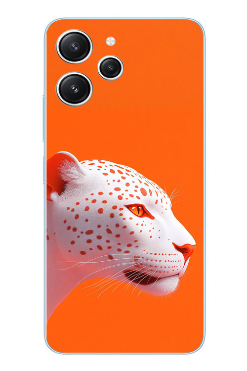 Redmi 12 Uyumlu Turuncu Kaplan Baskılı Silikon Kılıf