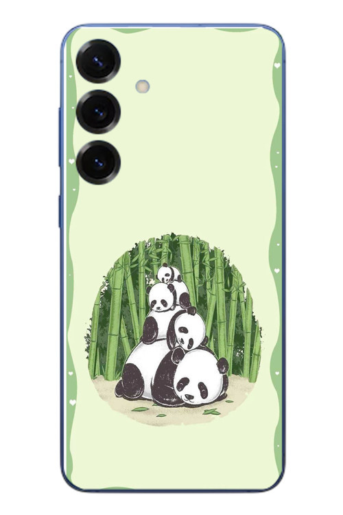 Samsung Galaxy S25 Plus Uyumlu Panda Ailesi Baskılı Silikon Kılıf