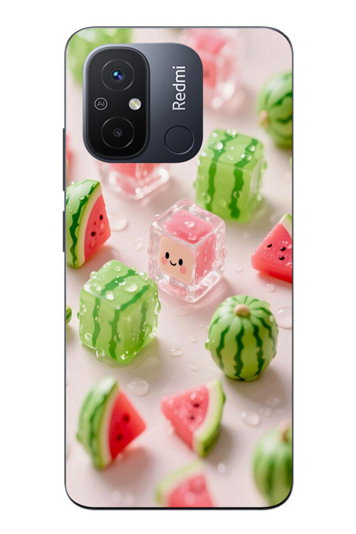 Redmi 12C Uyumlu Buzlu Karpuz Baskılı Silikon Kılıf