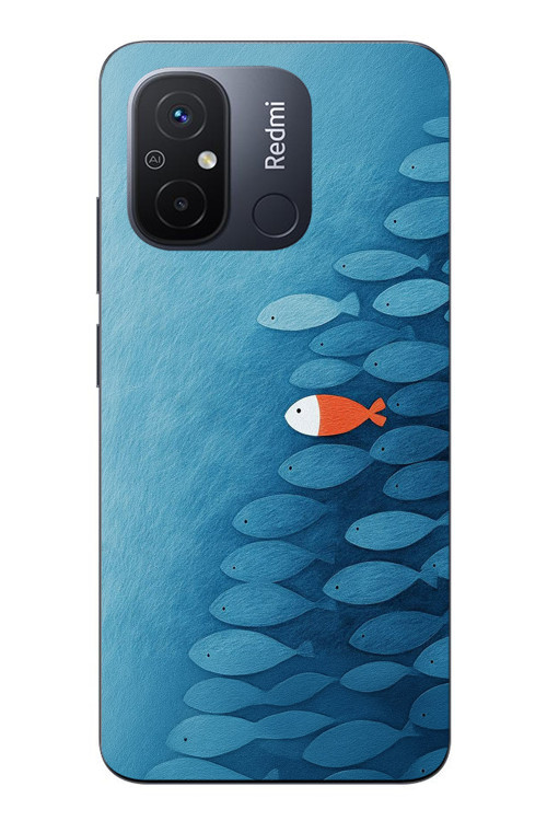 Redmi 12C Uyumlu Balıklar Yüzüyor Baskılı Silikon Kılıf