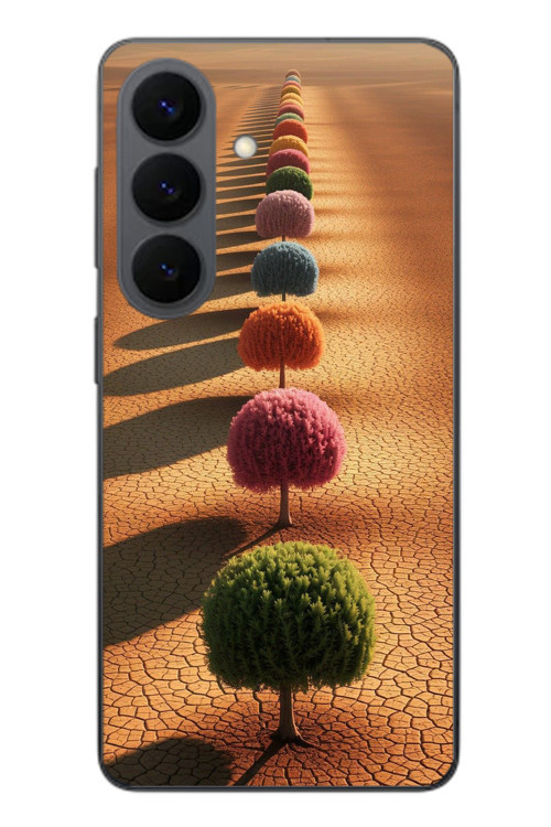 Samsung Galaxy S26 Uyumlu Sıralı Renkli Ağaçlar Baskılı Silikon Kılıf