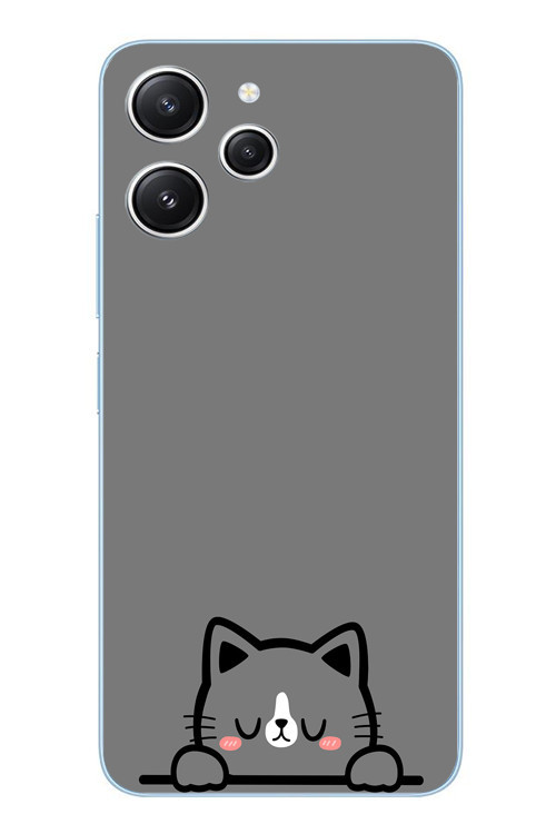 Redmi 12 Uyumlu Uyuyan Kedi Baskılı Silikon Kılıf