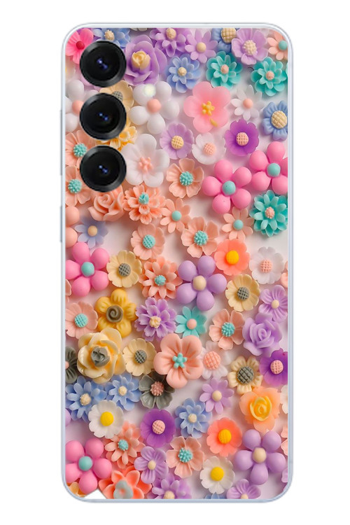 Samsung Galaxy S25 Uyumlu Çiçek Bükleleri Baskılı Silikon Kılıf