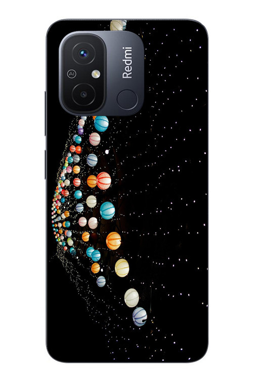 Redmi 12C Uyumlu Gezegenlerin Dansı Baskılı Silikon Kılıf