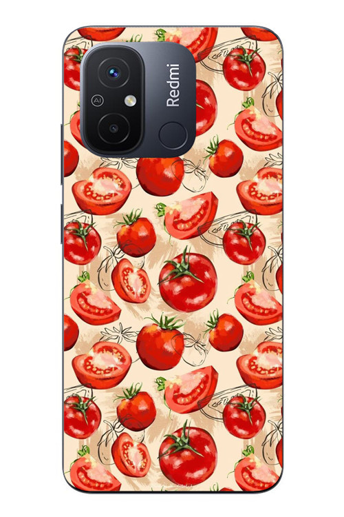 Redmi 12C Uyumlu Domatesler Baskılı Silikon Kılıf