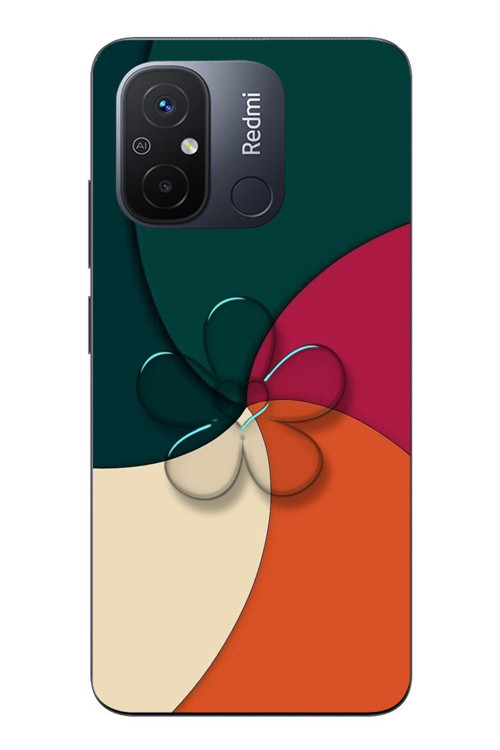 Redmi 12C Uyumlu Modern Yonca Renkleri Baskılı Silikon Kılıf