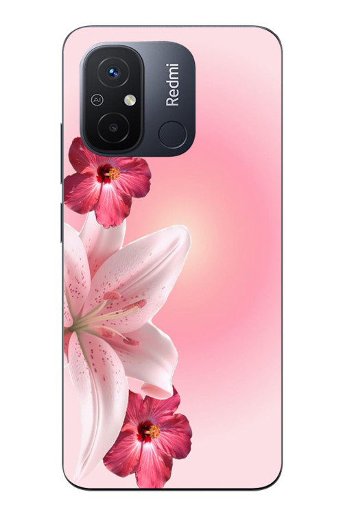 Redmi 12C Uyumlu Tematik Çiçek Baskılı Silikon Kılıf