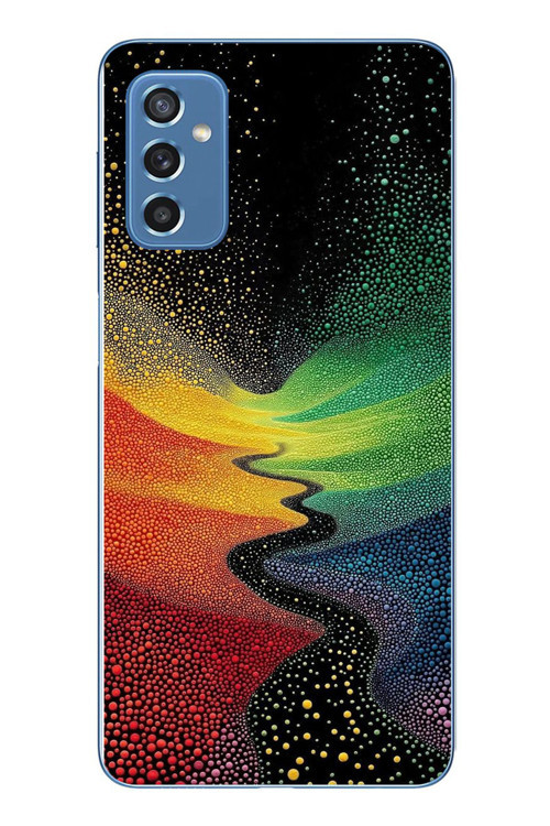 Samsung Galaxy M52 Uyumlu Renkli Yollar Baskılı Silikon Kılıf