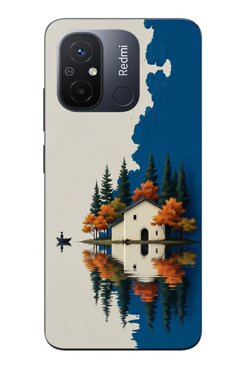 Redmi 12C Uyumlu Sonbahar Evi Baskılı Silikon Kılıf