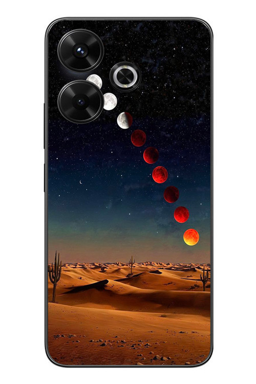 Redmi 13 Uyumlu Ayın Geçişi Baskılı Silikon Kılıf