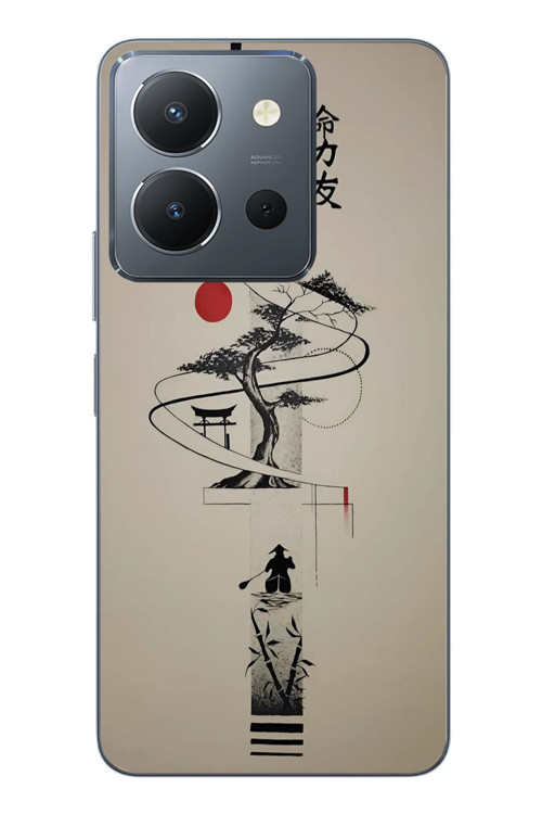 Vivo Y36 Uyumlu Japon Felsefesi Baskılı Silikon Kılıf