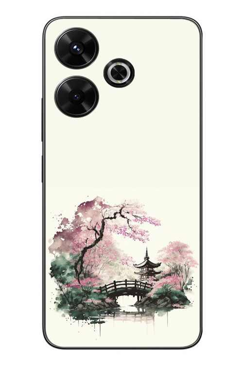 Redmi 13 Uyumlu Japon Bahçesi Baskılı Silikon Kılıf