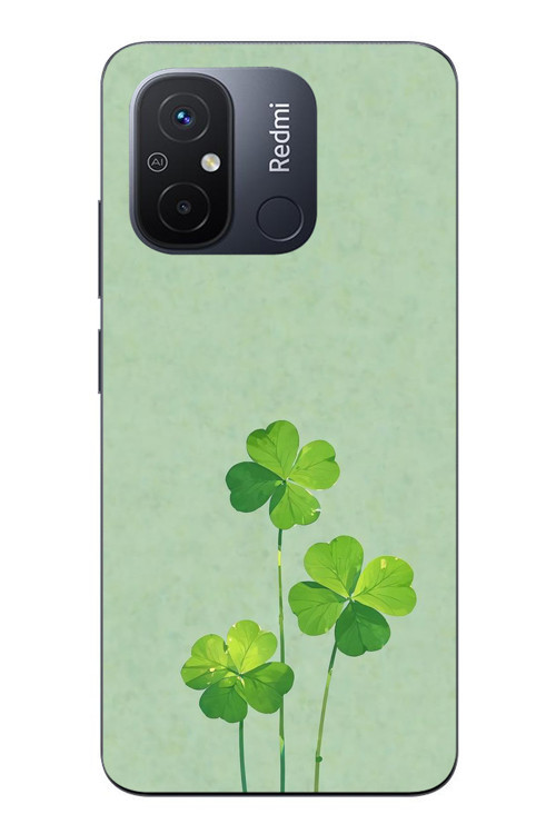 Redmi 12C Uyumlu Üçlü Yonca Baskılı Silikon Kılıf