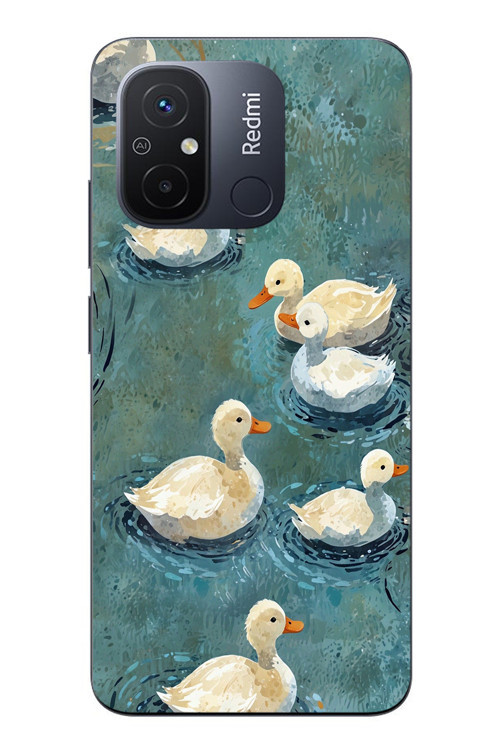 Redmi 12C Uyumlu Yüzen Ördekler Baskılı Silikon Kılıf
