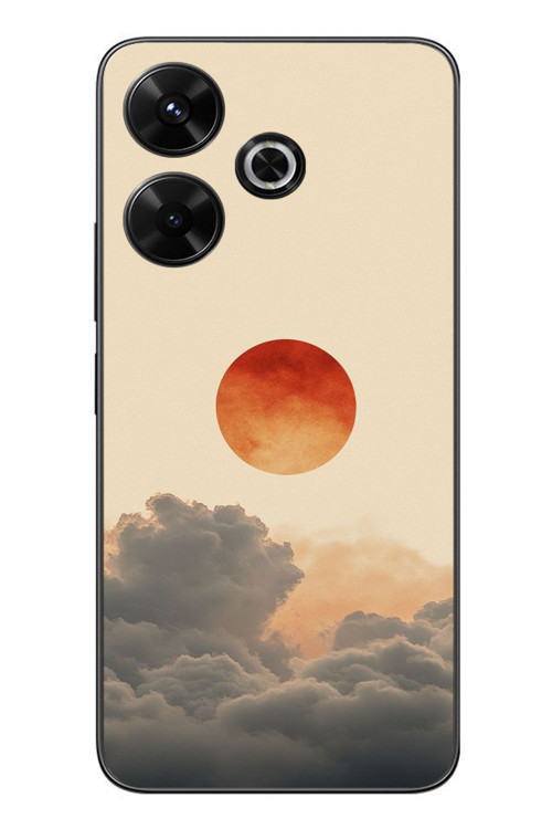 Redmi 13 Uyumlu Bulut ve Güneş Baskılı Silikon Kılıf