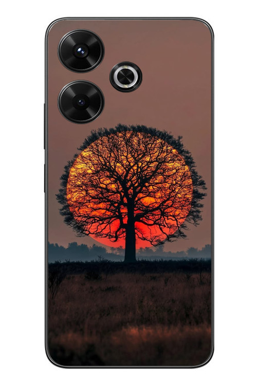 Redmi 13 Uyumlu Güneşe Denk Gelen Ağaç Baskılı Silikon Kılıf