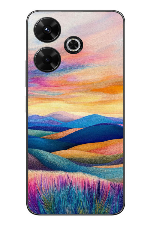 Redmi 13 Uyumlu Renkli Pastel Günbatımı Baskılı Silikon Kılıf
